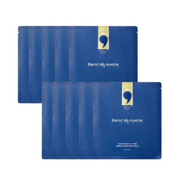 DERM·ALL MATRIX Daily Facial Overnight Mask Pack (10 Sheets, 35g Each)