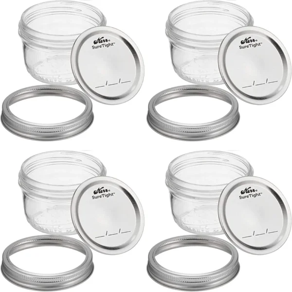 Wide Mouth Mason Jar 8 oz - (4 Pack) - Image 2