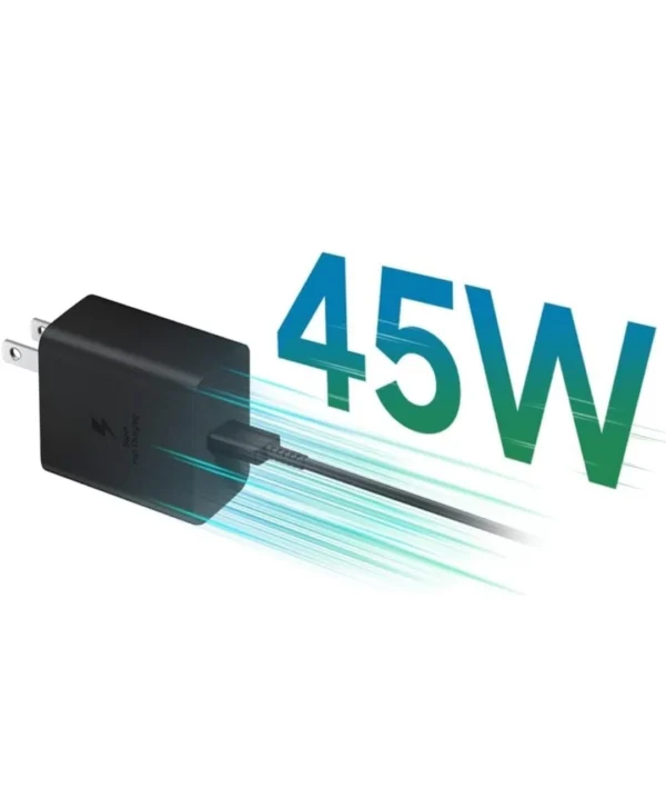 Samsung 45W EP-T4510 USB-C Super Fast Charging Wall Charger with USB-C Cable – Black - Image 3