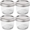 Wide Mouth Mason Jar 8 oz - (4 Pack)