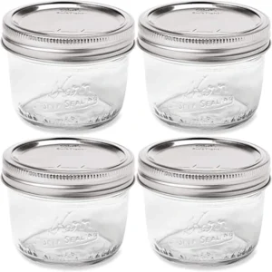 Wide Mouth Mason Jar 8 oz - (4 Pack)