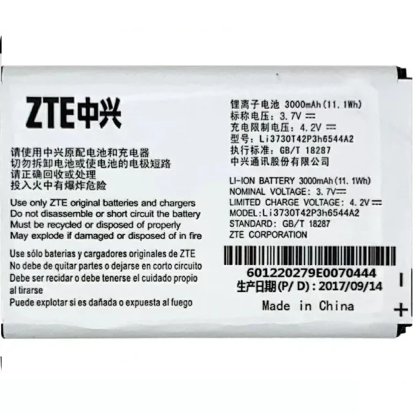 ZTE Li3730T42P3H6544A2 Battery for MF96 MF96U Z289L Sonic 2.0 - Original - Image 2